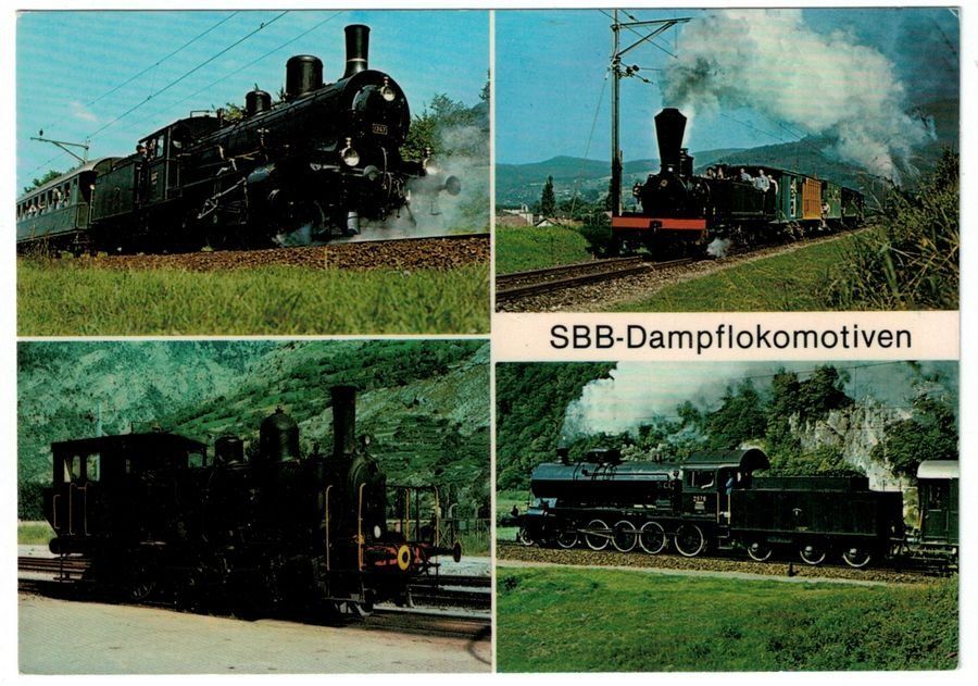 Cartoline postali: SBB-Dampflokomotiven, um 1980 – Usato da Frauenfeld venduto da POML