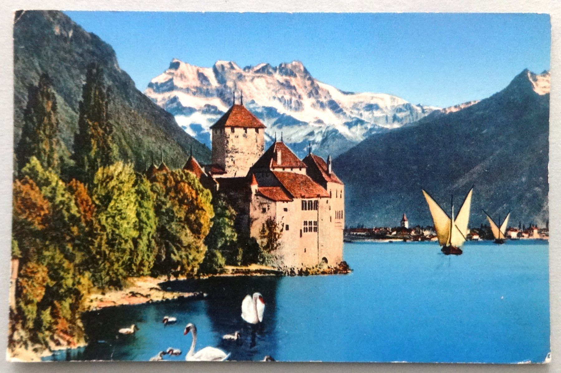 Ansichtskarten: Château de Chillon et les Dents du Midi – Defekt aus Fétigny von Billy2miny