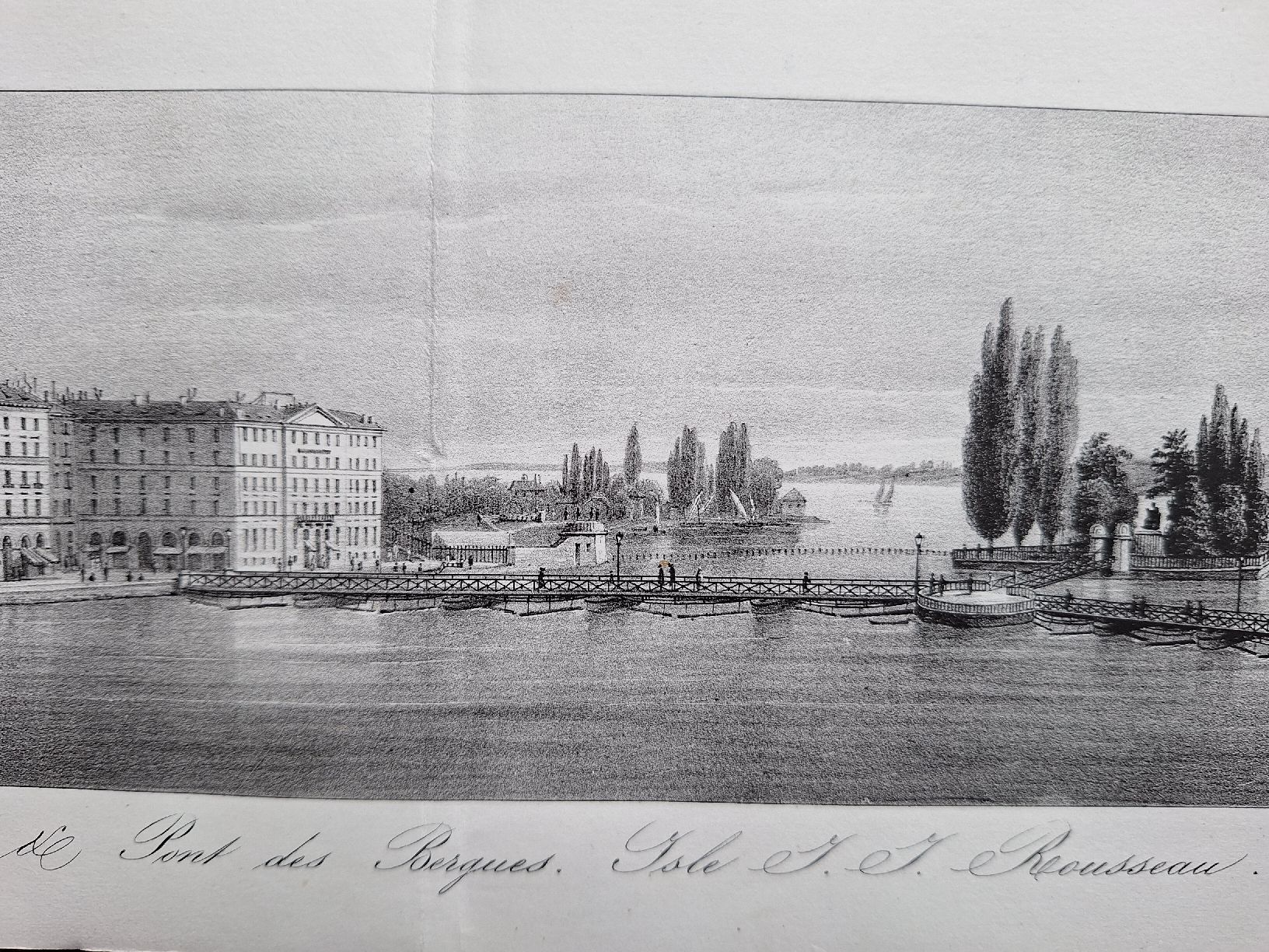 Incisioni: GENEVE  QUAI  ILE ROUSSEAU – Usato da Bevaix venduto da bohrap 2