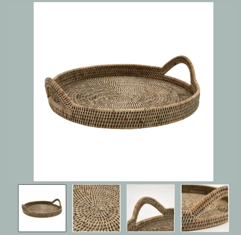 Rattan Tablett Serviertablett Korbtablett Deko Boho (Neu und ...