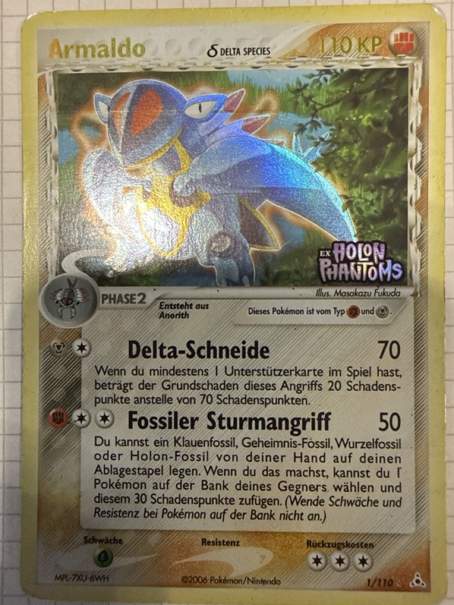 Pokémon Carte collezionabili: Armaldo ex holon phantoms 1/110 poor – Usato da Gudo venduto da ken_dr92