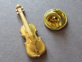 PIN, MUSIK INSTRUMENT GEIGE VIOLINE, goldfarben