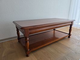 massiver Salontisch Couch Tisch mit Seiten Schubladen