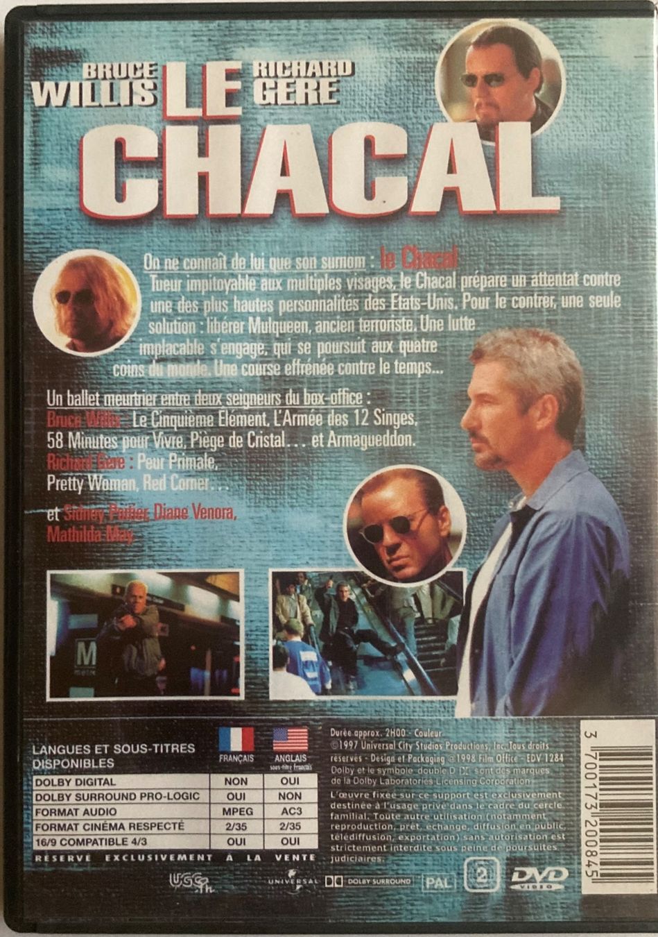 Tutti i DVDs: BRUCE WILLIS / RICHARD GERE - LE CHACAL – Usato da Poliez-Pittet venduto da Newtown-Records 1