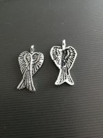 5 Flügelpaare 29x16x4mm altversilbert