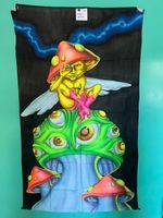 Airbrush Baumwoll-Dekotuch 110x190cm, Augengnömli