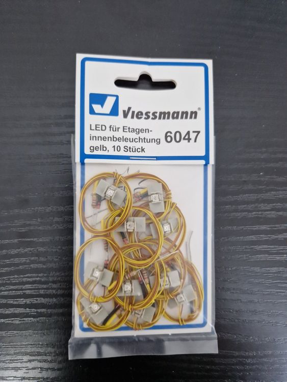 Viessmann 6047, Etageninnenbeleuchtung, LED gelb, 10 Stück (Neu und ...