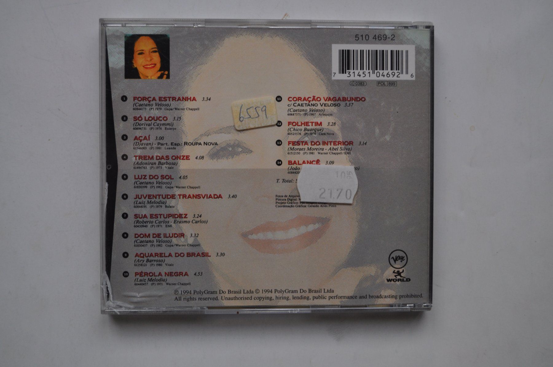 CD: Gal Costa - Minha Historia – Usato da Marin-Epagnier venduto da Vinil68 1