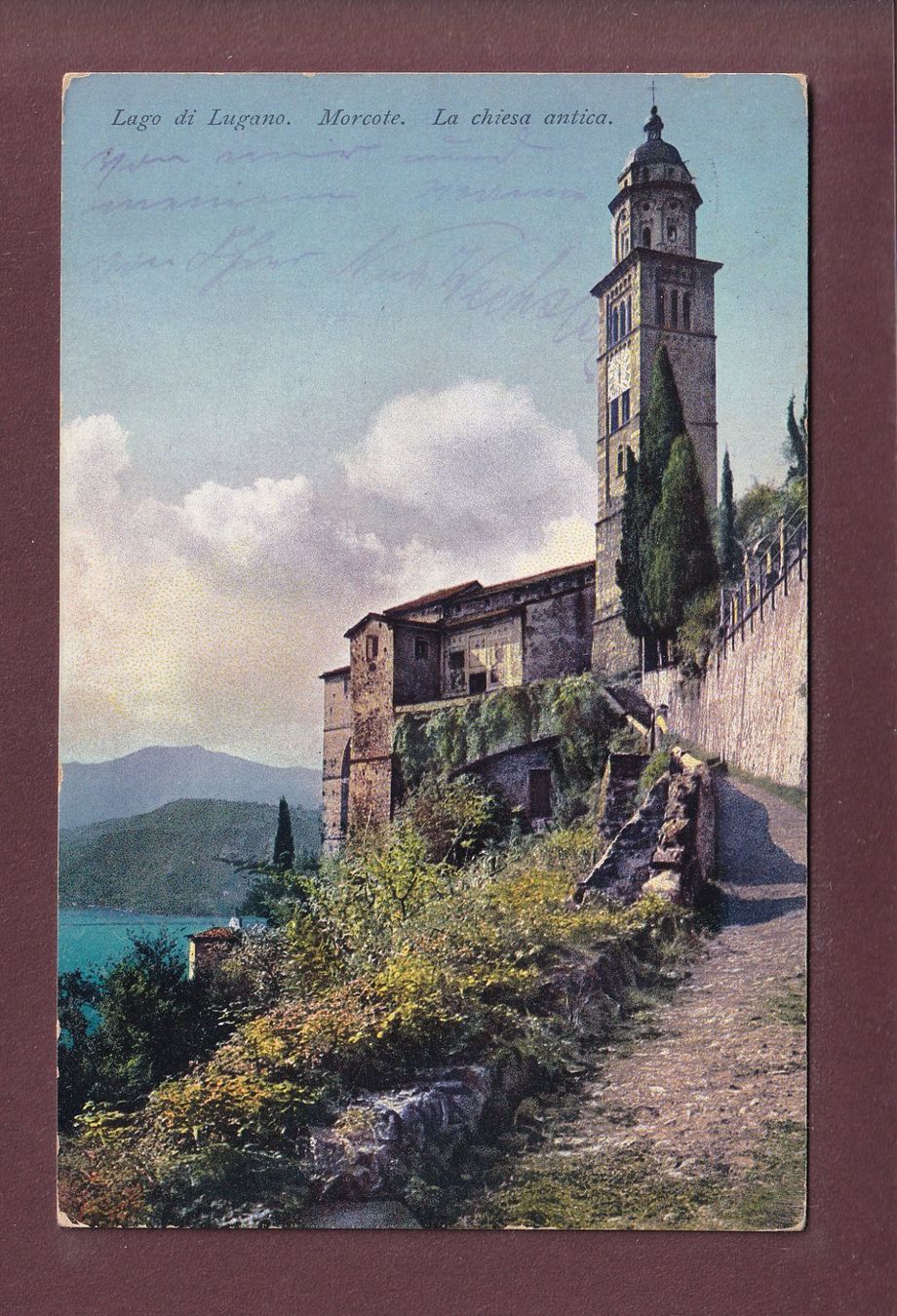 Ansichtskarten: MORCOTE - Chiesa Antica - 1915 – Gebraucht aus Pully von nicecards