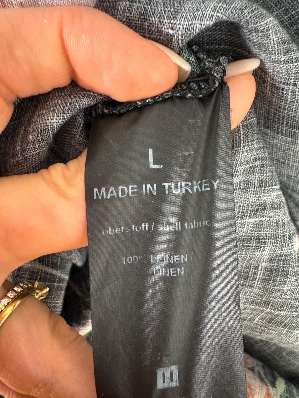 Hannes Roether Kleider: Hannes Roether Kleid aus Leinen Gr. L schwarz Blumen – Neu (gemäss Beschreibung) aus Regensdorf von secondchancefashion 7