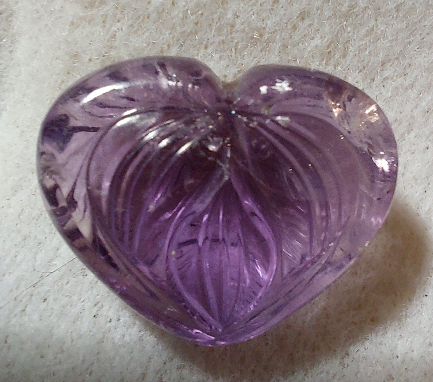 Pietre preziose: Amethyst-Herz mit Steingravur – Nuovo (secondo la descrizione) da Klingnau venduto da Tamina5 3