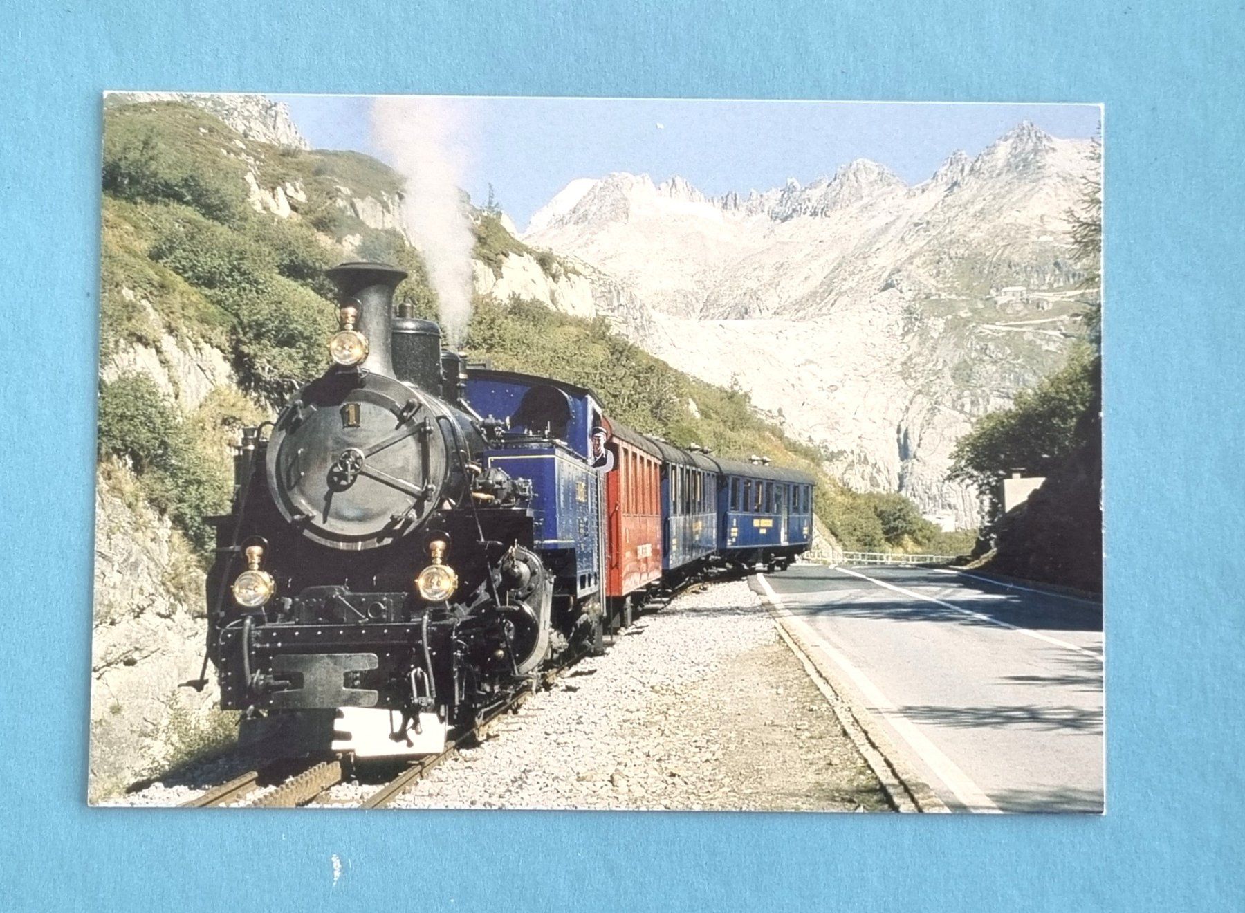 Ansichtskarten: Gletsch - Rhonegletscher - Furka Bahn - Dampfzug – Gebraucht aus Rothrist von RROENK