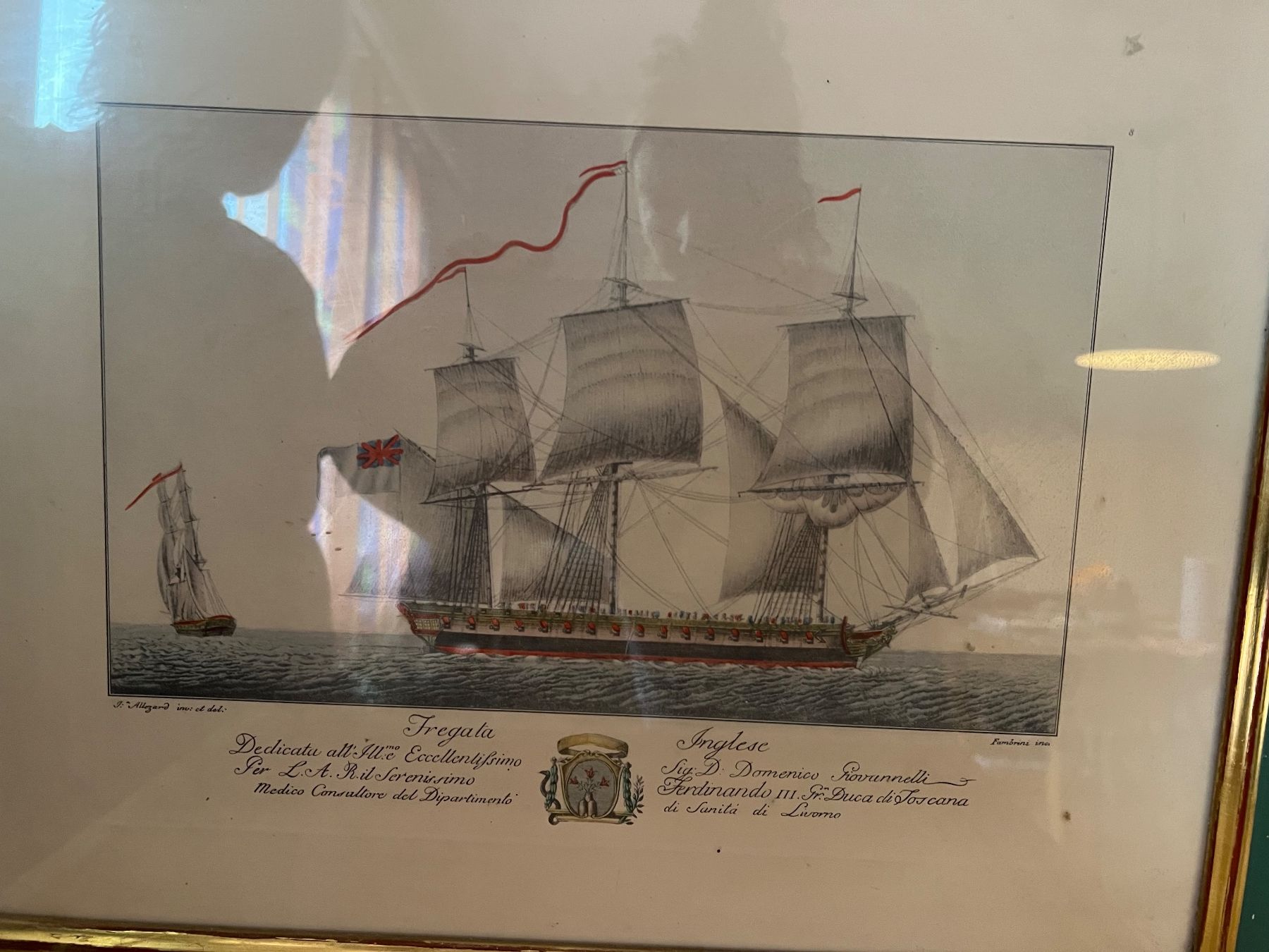 Foto & Immagini: Altes Bild, Fregata Inglese, gerahmt – Usato da Zürich venduto da Girasole232