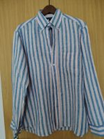 GANT Hemd 100% Leinen gestreift blau/pink, Gr. M,  Loose fit