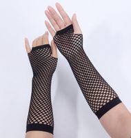 NEUE lange Netz Handstulpen schwarz stretch - 223074