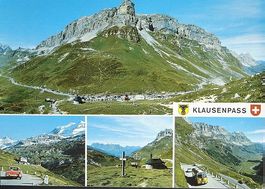 KLAUSENPASS Passhöhe Pass-Strasse Kehren - Auto - Postauto