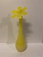 Sonnengelbe Blumenvase, Glasvase, Vintage
