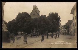 AK Klingnau, Ob. Marktplatz und Kirche