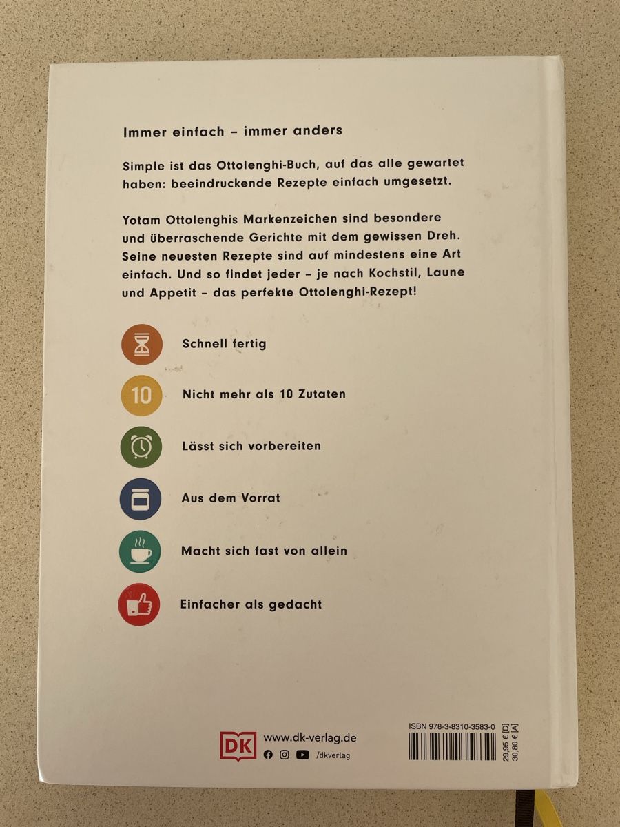 Bücher: Kochbuch Simple, Ottolenghi – Gebraucht aus Basel von C.Flausch 1