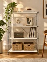 Balton Regal Chrom Weiss Metall 4 Tablare Vintage Design