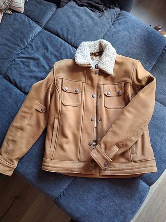 Motorradjacke Leder beige, Grösse L