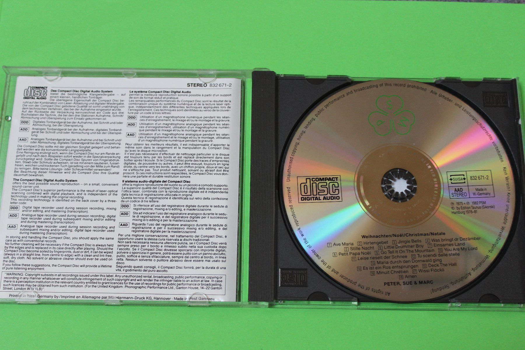 CD: PETER, SUE & MARC - WEIHNACHTEN CD 1982 – Usato da Tübach venduto da JamesStone 3