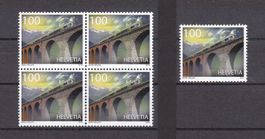 2013  Viererblock+Einzelmarke  Lötschbergbahn  Postfrisch **