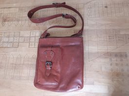 Vintage Leder Umhängetasche HUGO BOSS sacoche bandoulière