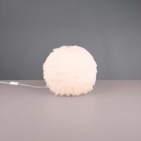 Tischleuchte, Weiss, Plüsch, 30 cm Ø