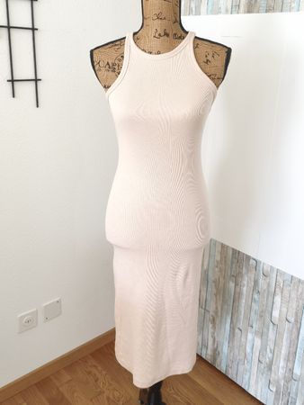 Zara Kleid gerippt beige Grösse M guter Zustand