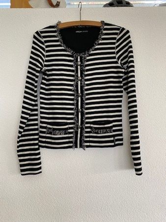 American Sport Strickjacke, gestreift, Fransen, Gr. S