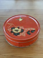 Vintage Keksdose, rot mit Vogelmotiv, Durchmesser 21cm