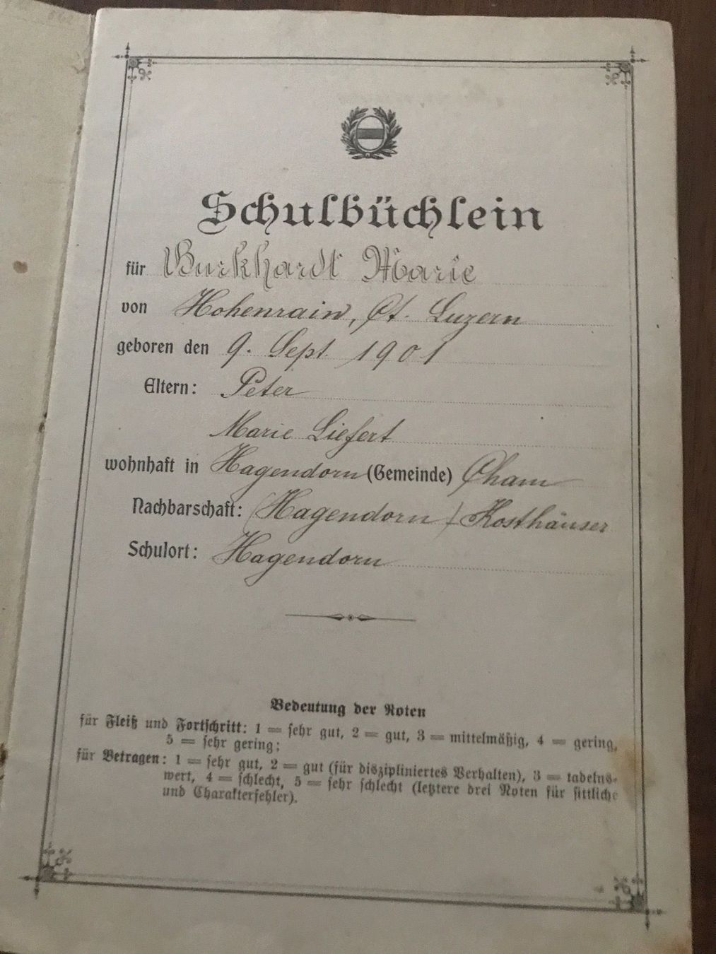 Documenti: Schul - Zeugnisse 1901 – Usato da Baden venduto da swiss-alps 2