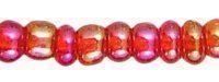 Rocailles Transparent Regenbogen Rot 2mm