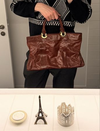 Braune Vintage Handtasche aus Leder 