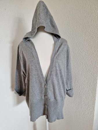 Graue Strickjacke mit Kapuze, Casa Blanca, Gr. 2XL