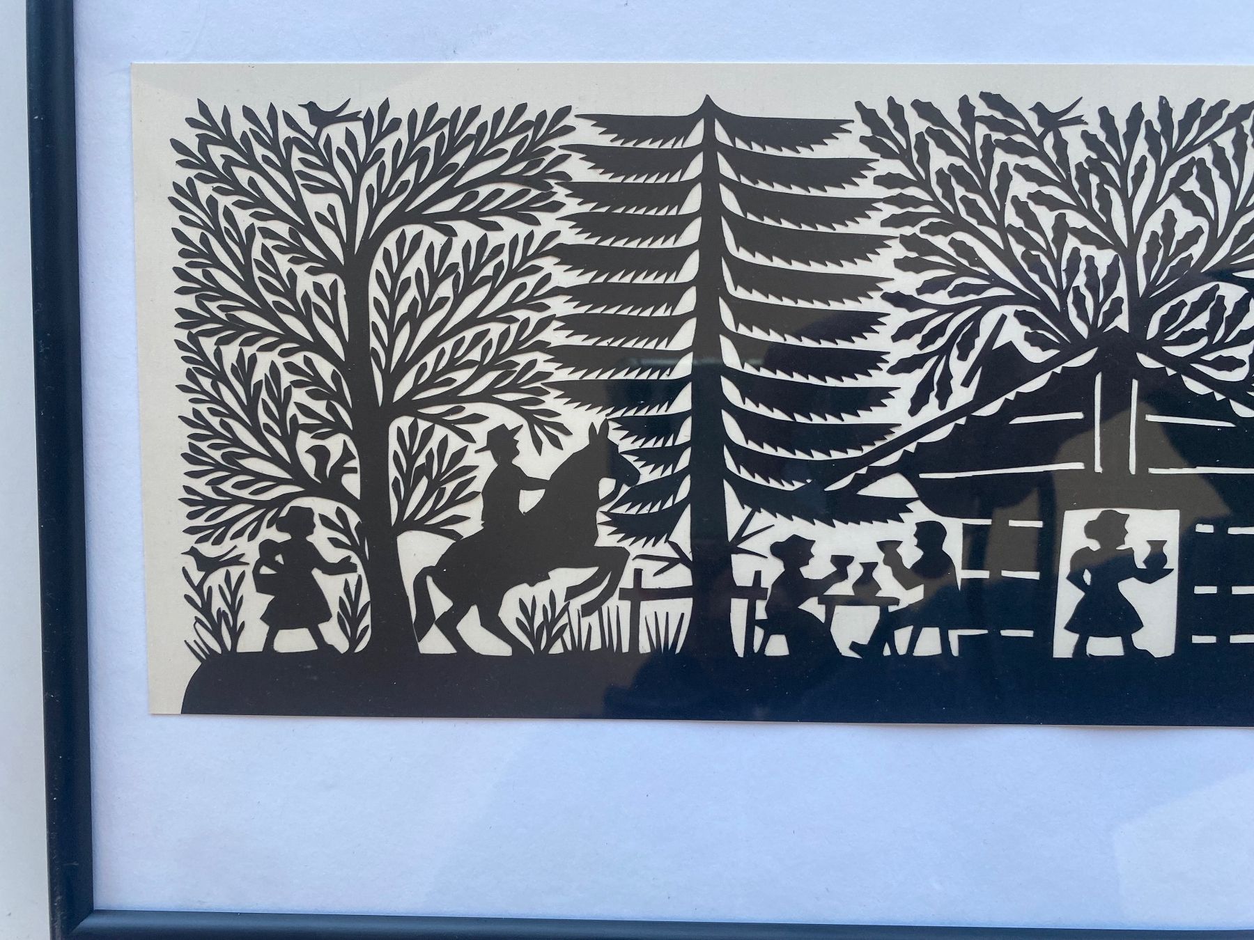 Grafica & Litografie: David Regez, Scherenschnitt "Reiter im Wald" – Usato da solothurn venduto da soko75 1