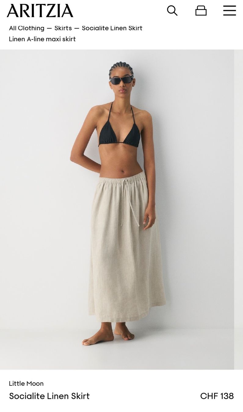 Aritzia Gonne: Aritzia Linen Skirt/ Leinen Rock – Nuovo e nell'imballaggio originale da Zürich venduto da Jel77