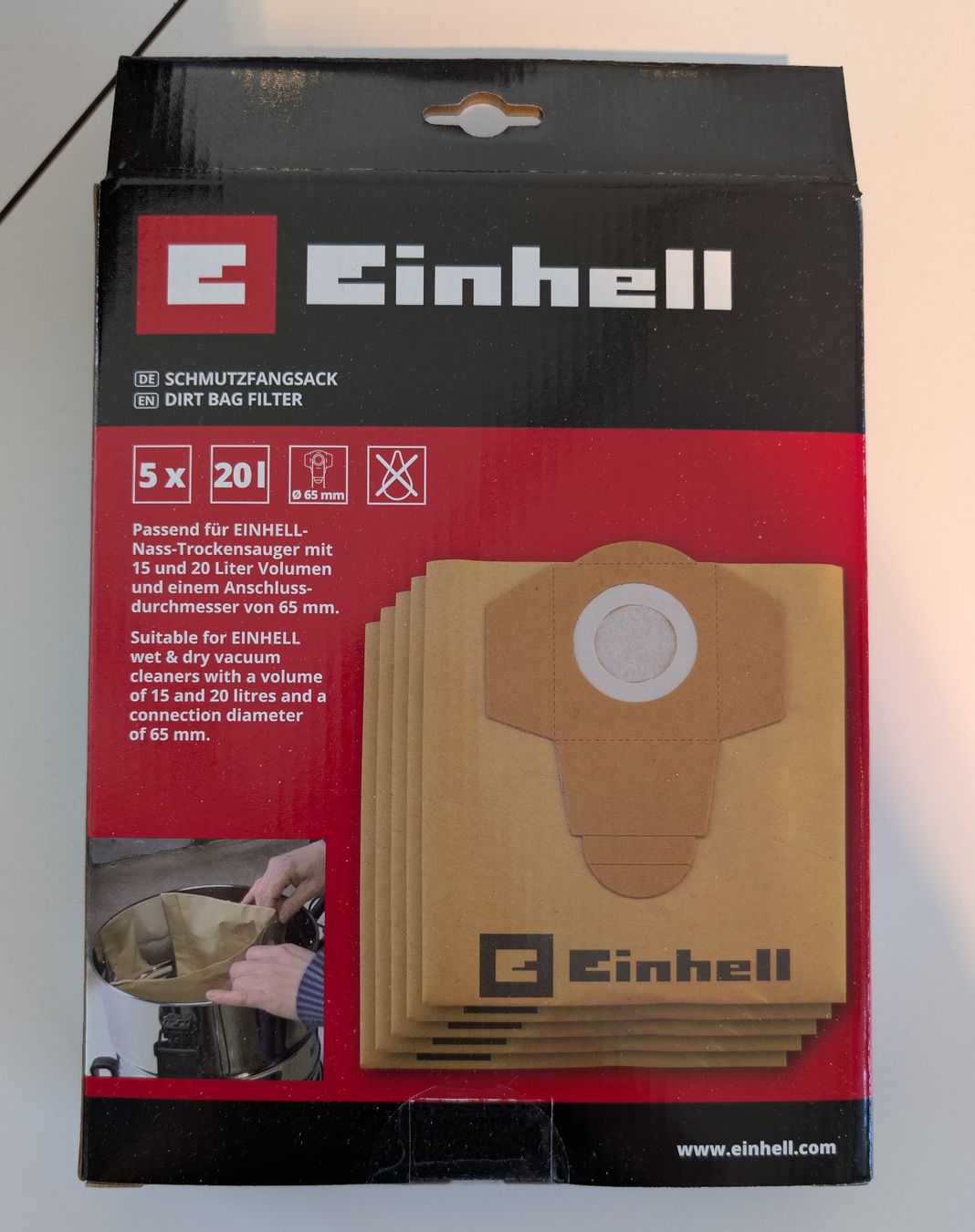 Einhell Autres articles pour la maison: Einhell Staubfilterbeutel / 20 Liter / 5 Stück – Neuf avec emballage d'origine à Dietlikon par ComdatAG