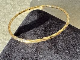 GEDREHTER ARMREIF 3MM GELBGOLD 375/9 KARAT