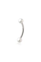 Gebogener Stab mit Gewinde und Perlen Piercing