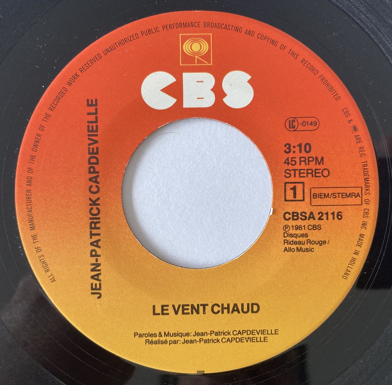 Dischi in vinile: JEAN-PATRICK CAPDEVIELLE - TOUT FLAMBE – Usato da Bottens venduto da hotter-than-hell 2