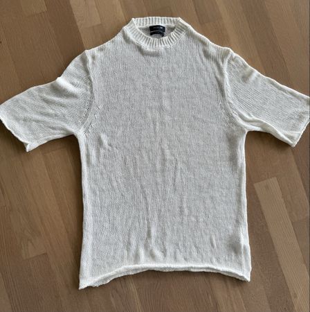 Massimo Dutti 100% Leinen Tshirt oversize, Weiss, Gr. S