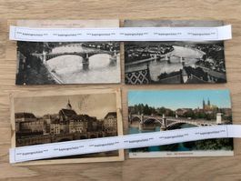 4x, Basel Rhein Brücken schön alt Rarität