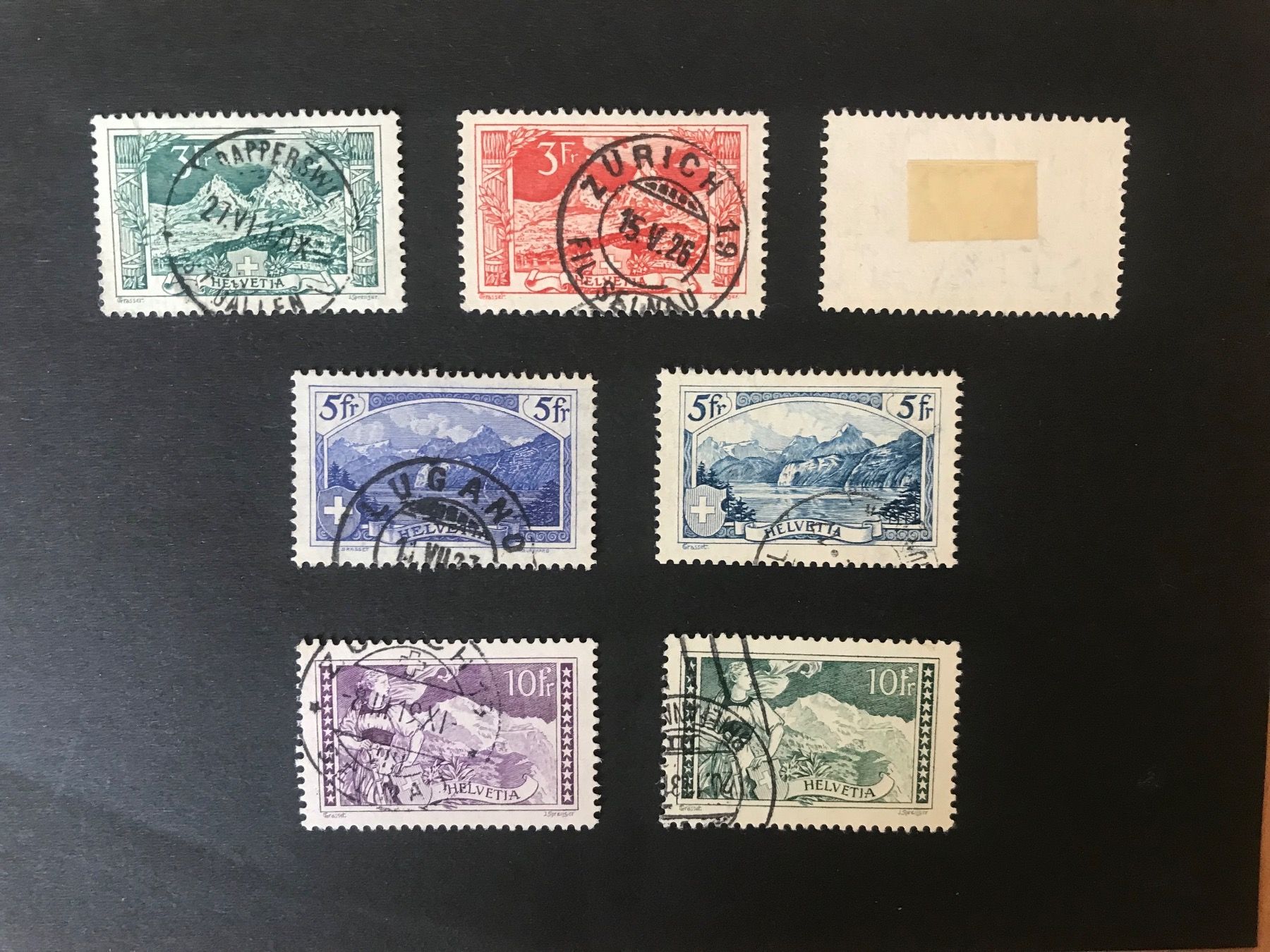 Alle Briefmarken: 1914 - 1931 Gebirgslandschaften – Gebraucht aus stäfa von brandy66 1