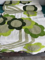 Stoff Peter Linden Collection Blumenmuster Gruen Weiss 280cm