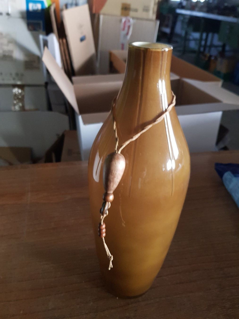 Vasi & Recipienti: Formschöne Blumen Vase Glas braun/grün/olive – Usato da Walterswil BE venduto da Lonitti 1