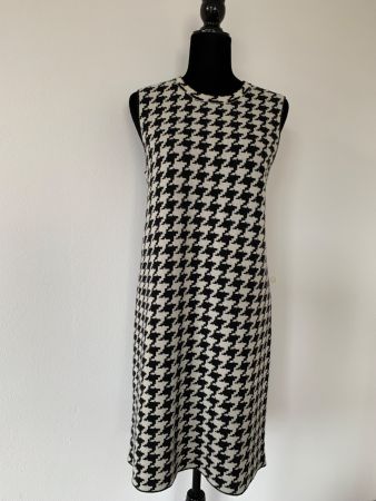 AKRIS: Exklusives Kaschmir-Kleid in s/w Vichy-Muster, 38