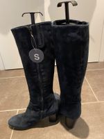 Damen Stiefel Gr. 38 dunkelblau Wildleder von Humanic  NEU