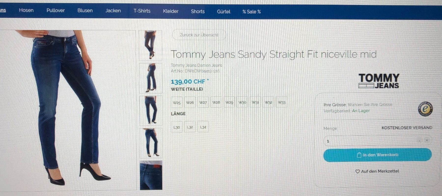 Jeans: Tommy Jeans Sandy 28/32  Lp: 139.00 – Nuovo e nell'imballaggio originale da Adliswil venduto da Jessik0